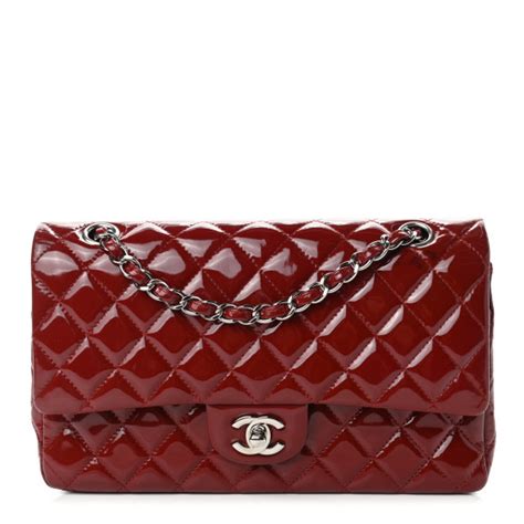 CHANEL Patent Calfskin Quilted New Medium 